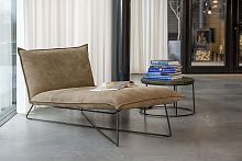 Contemporary chaise longue Earl fabricleathersteel