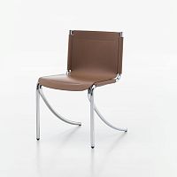Bauhaus design chair JOTindoorleatherstainless steel base