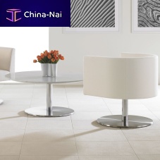 Contemporary coffee table VIGNETTEchromed metalmarblemetal base
