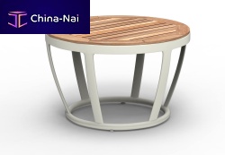 Contemporary coffee table APRICOTteakglassaluminum base