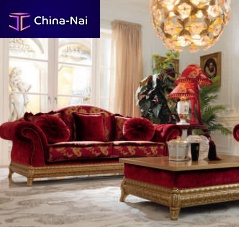Traditional sofa S203fabricred3-seater