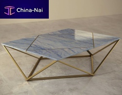 Contemporary coffee table marblequartzbrass base