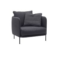 Contemporary armchair BONNET GRANDleatherfabricmetal