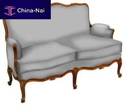 Louis XIV sofa graywooden2-person
