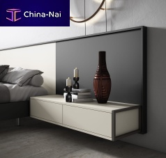 Contemporary bedside table Cubolacquered woodrectangularwith drawer